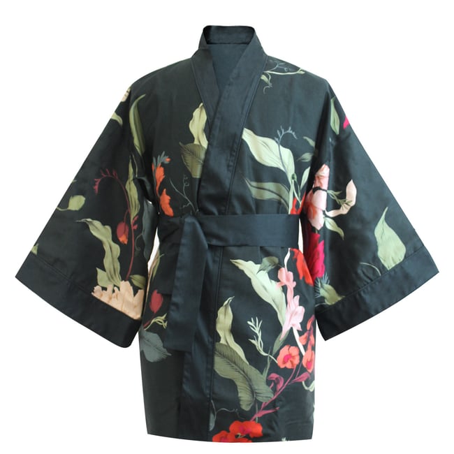 Kimono court satin de coton PARFUMS crepuscule <span itemprop=