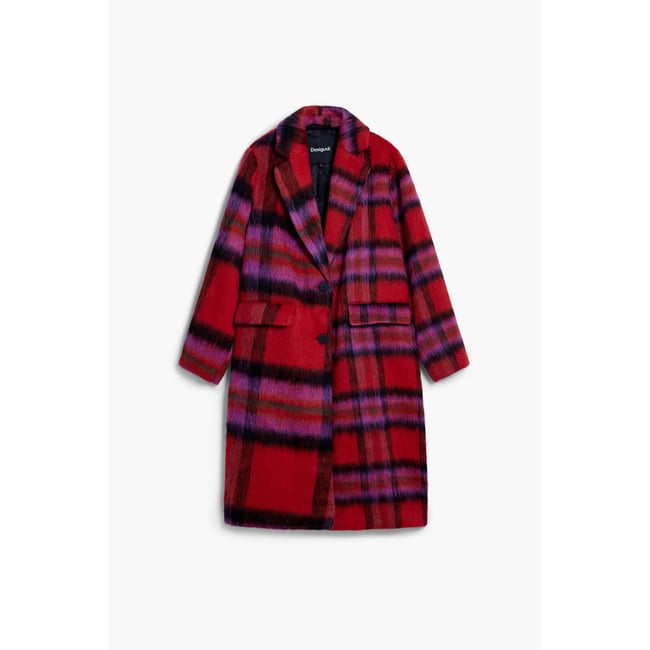 Manteau à carreaux rouges rouge <span itemprop=