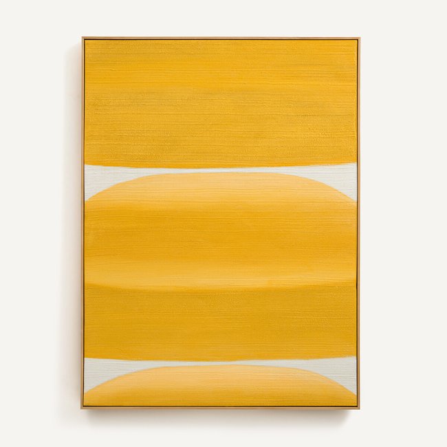 Tableau peint à la main, Horiz Couleur jaune <span itemprop=