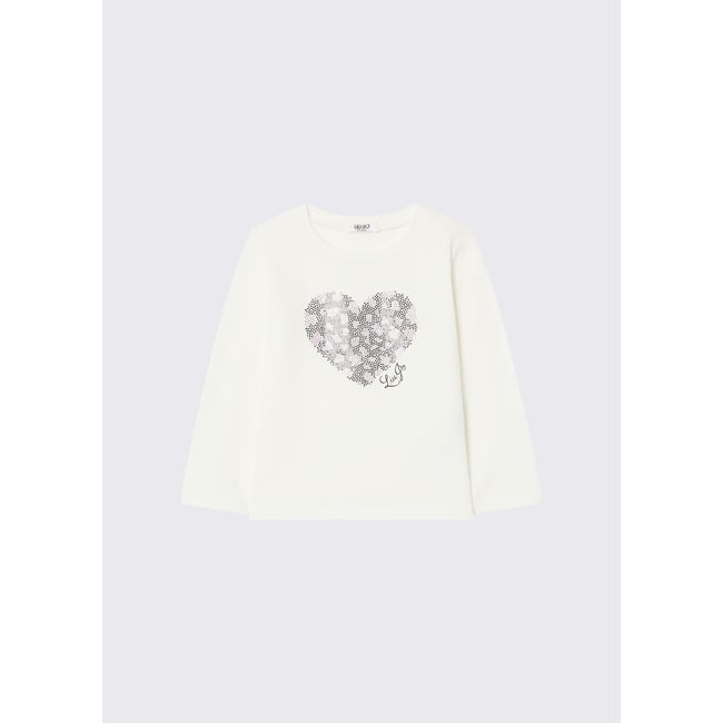 T-shirt en jersey avec imprimé blanc <span itemprop=
