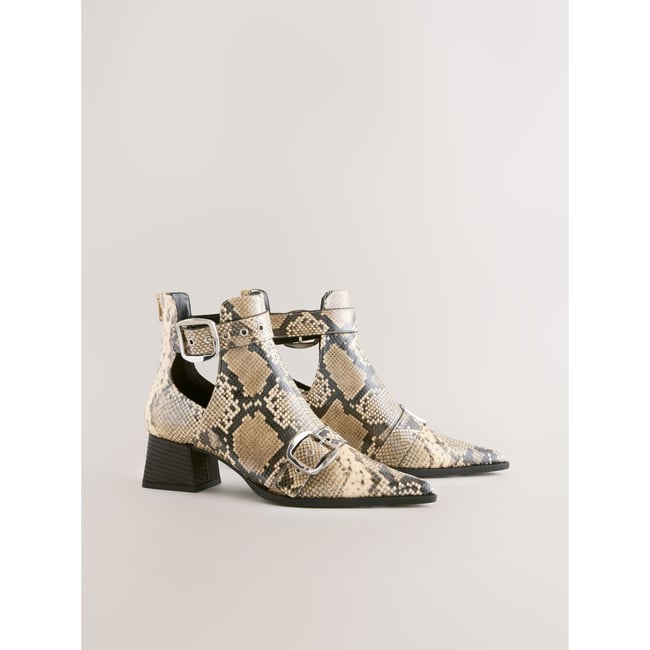 Bottines à boucle et découpe forever comfort® imprimé serpent <span itemprop=