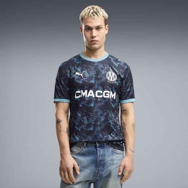 Camisola de futebol do Olympique de Marseille – equipamento alternativo marinho <span itemprop=