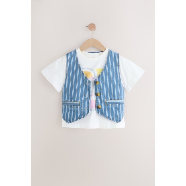 T-shirt et gilet ensemble jena bleu <span itemprop=