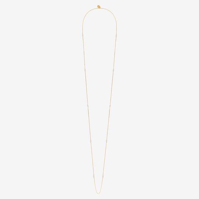 Sautoir venus nacre blanche blanc <span itemprop=