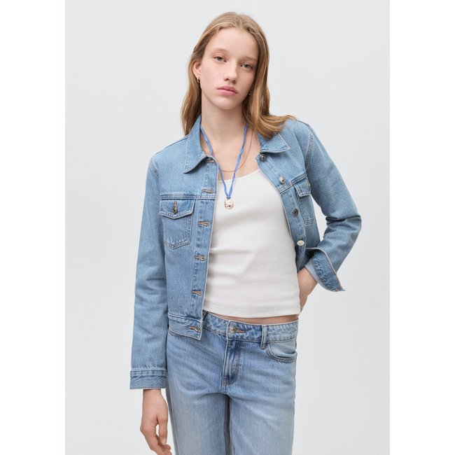 Blouson en jean bleu moyen <span itemprop=