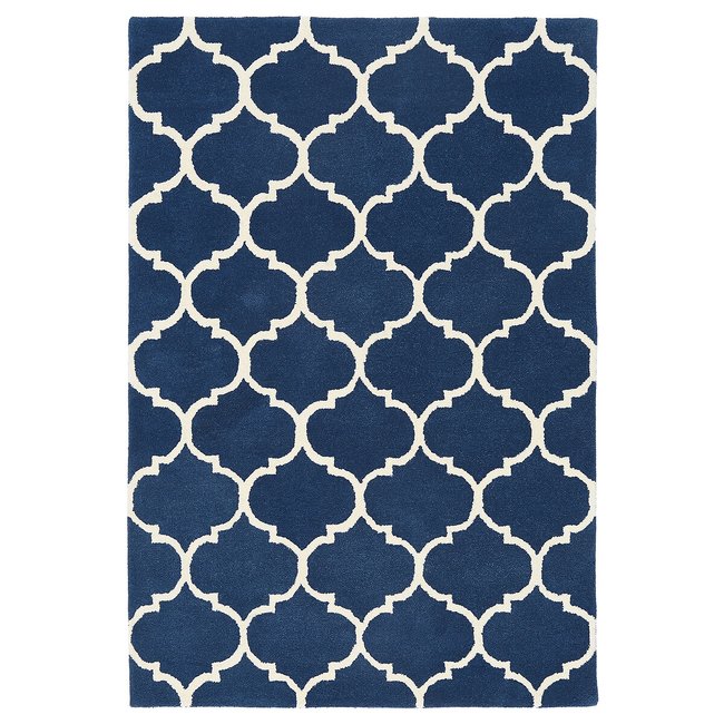 Ogee Hand Tufted Trellis Patterned Rug in 100% Wool - SO'HOME