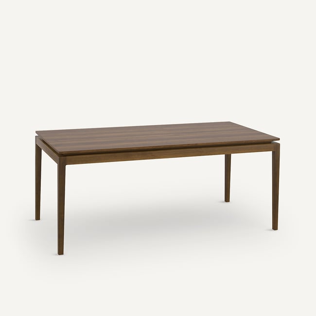 Table à allonges plaqué noyer, Yolo Couleur noyer <span itemprop=