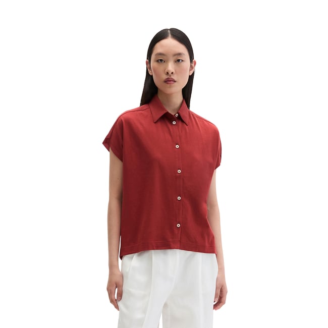 Blouse en jersey large en mélange de matériaux - MARC O'POLO