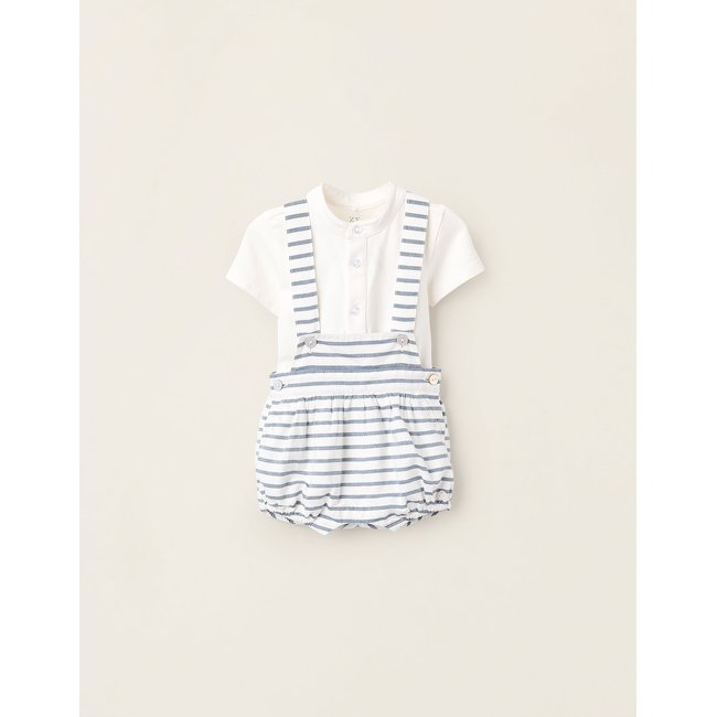 Body + Combi-short à Rayures blanc <span itemprop=