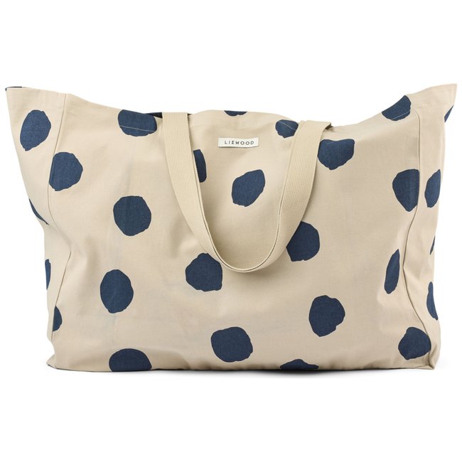Maxi tote bag ecru, bleu <span itemprop=
