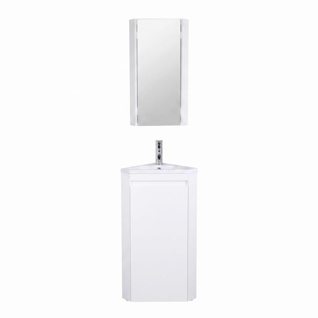 Ensemble lave-mains d'angle sur pieds avec robinet et armoire SORRENTO - MOB IN