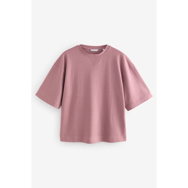 T-shirt épais à manches courtes rose blush <span itemprop=