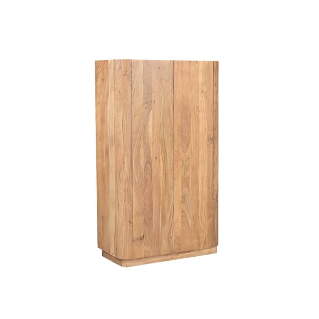Armoire en bois d'acacia IDRISSA Couleur bois clair <span itemprop=