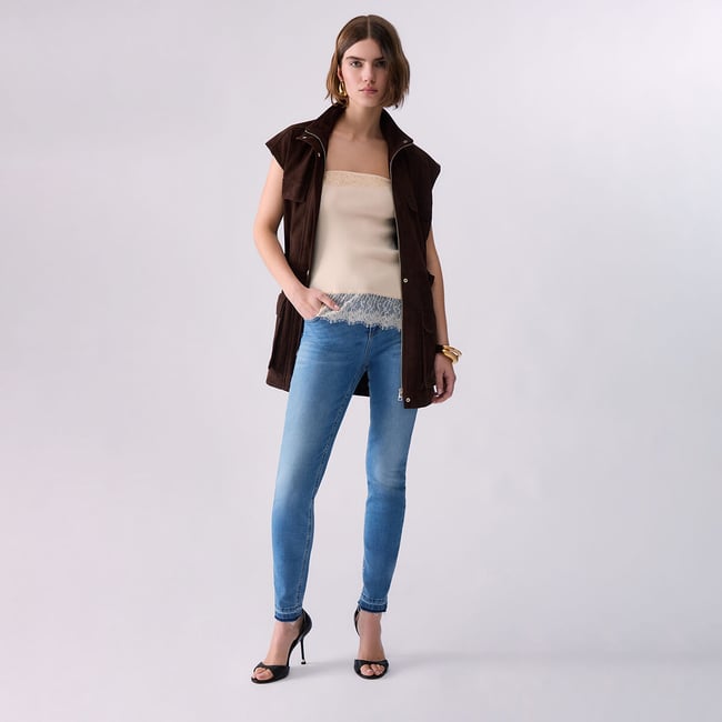 Jean skinny délavé denim bleu <span itemprop=