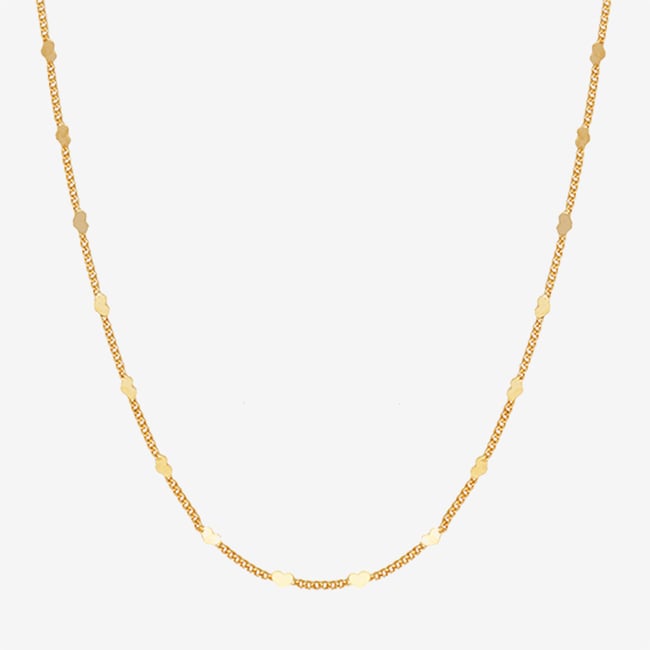 Collier doré chaines simples - mini hearts doré <span itemprop=