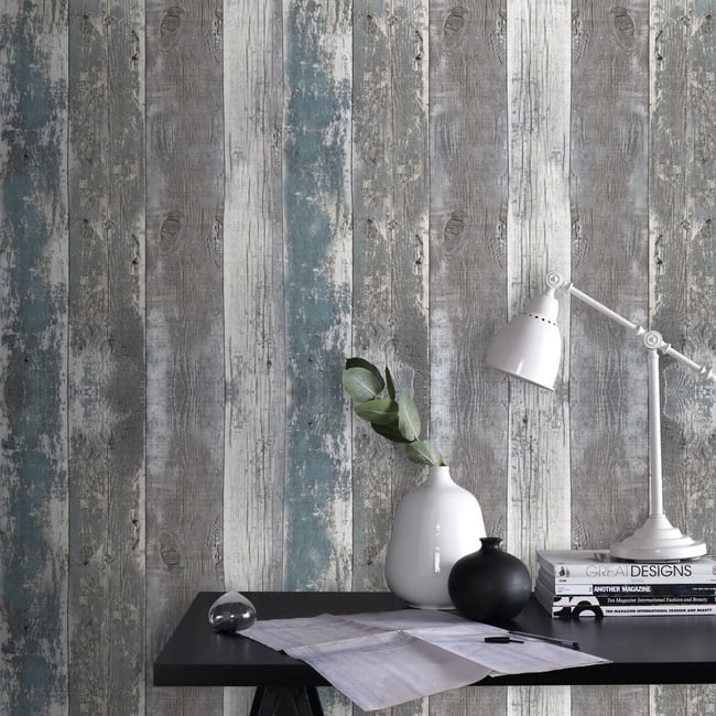 Papier peint Planches Couleur gris marron <span itemprop=