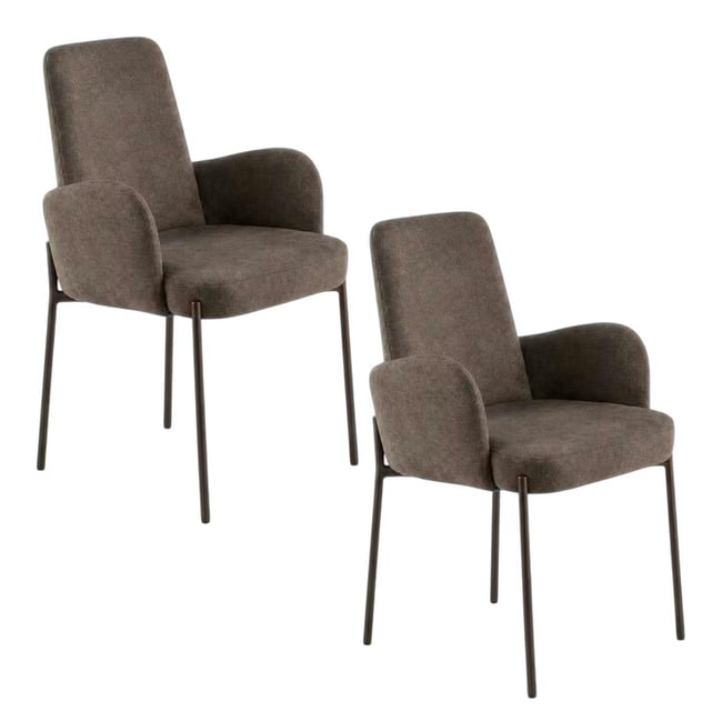 Fauteuil de table en tissu (lot de 2) AUREN - PIER IMPORT