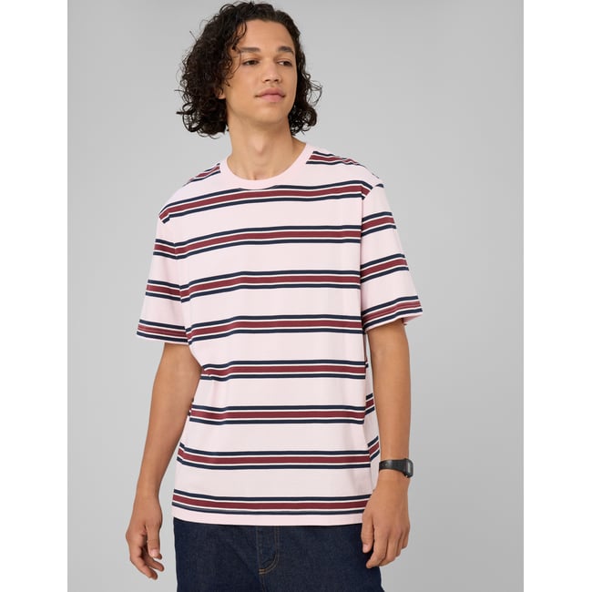 T-shirt rayé rose pâle <span itemprop=