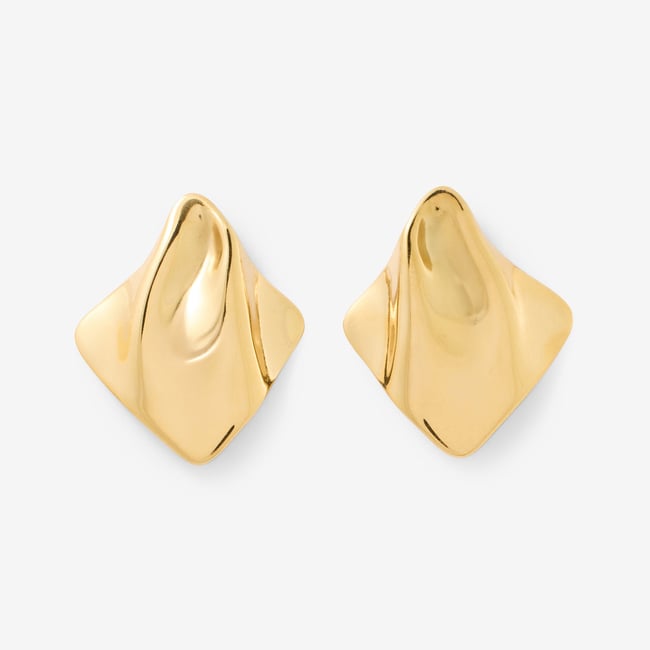 Boucles d'oreilles martelées Acier Inoxydable doré <span itemprop=