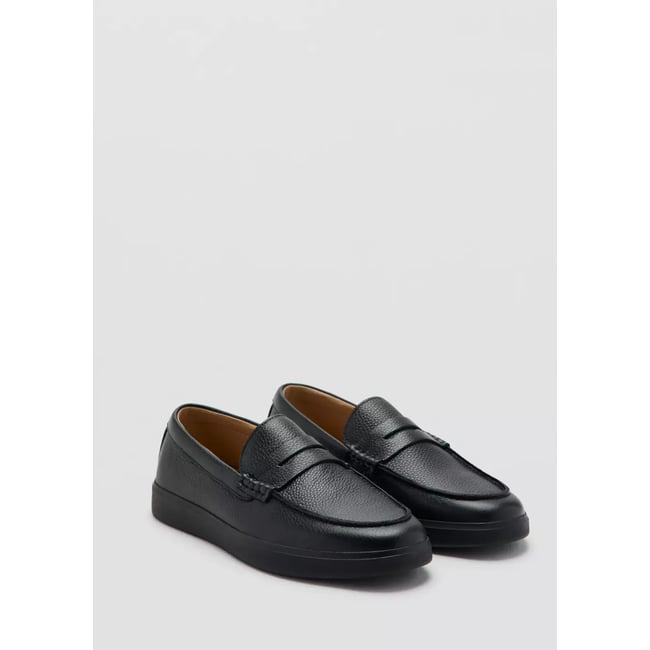 Mocassins cuir détail en forme de masque - MANGO MAN