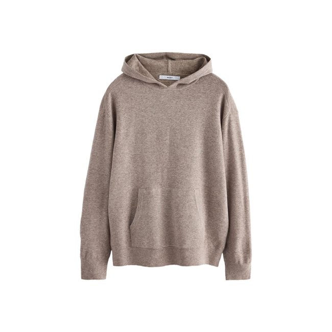 Sweat à capuche en maille coupe regular naturel <span itemprop=