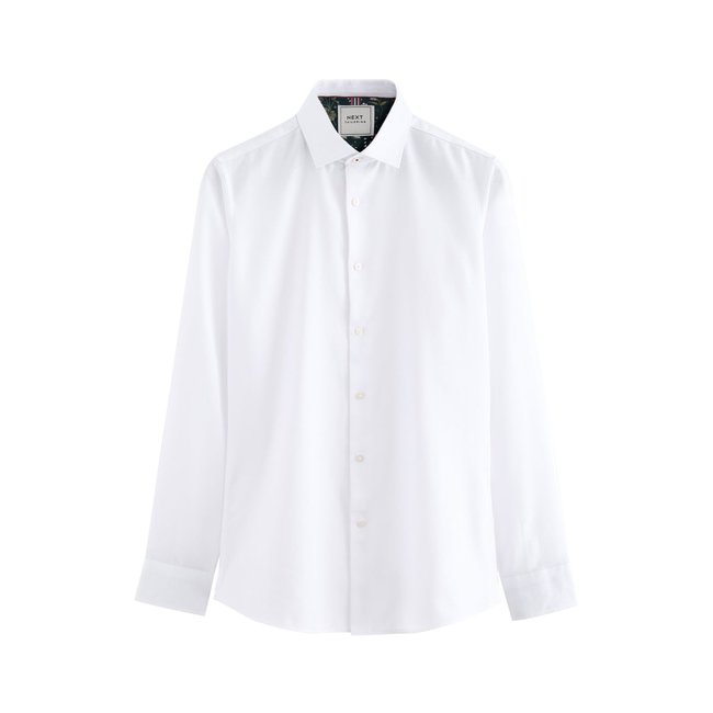 Chemise skinny à poignet simple blanc <span itemprop=