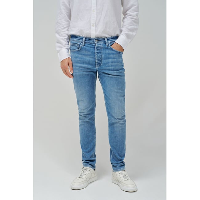 JEAN SLIM FIT bleu turquoise <span itemprop=