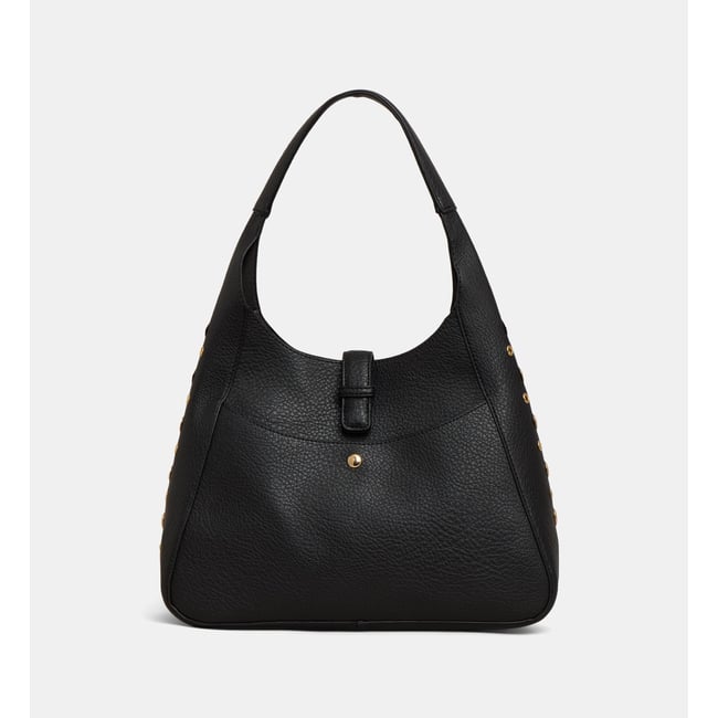 Sac à main gladys eyelets texturé noir <span itemprop=