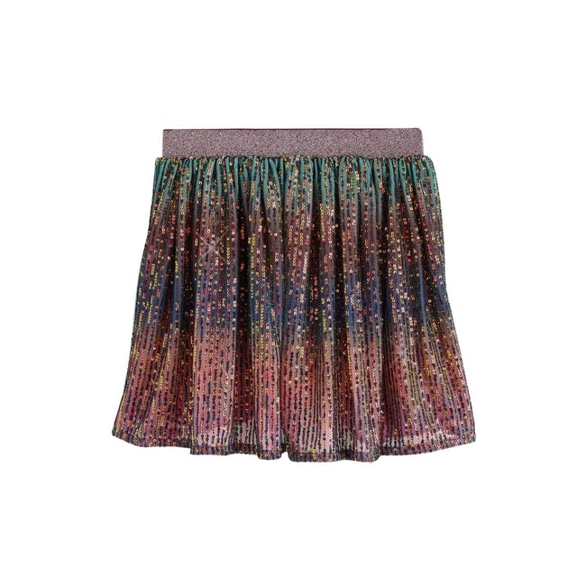 Jupe à sequins enfiler ombre rose/vert <span itemprop=