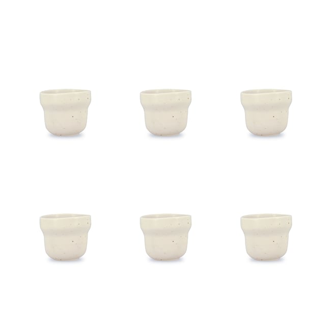 Lot de 4 tasses 16cl en porcelaine, ORA Couleur beige <span itemprop=