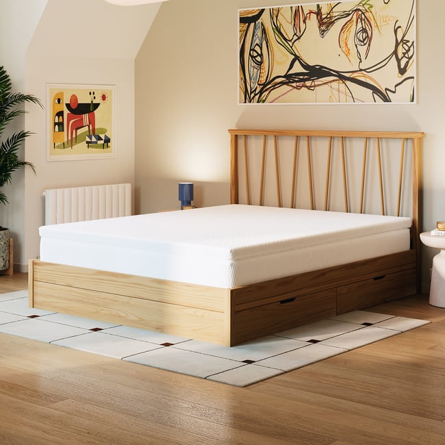 Surmatelas mousse Essentiel Couleur blanc <span itemprop=