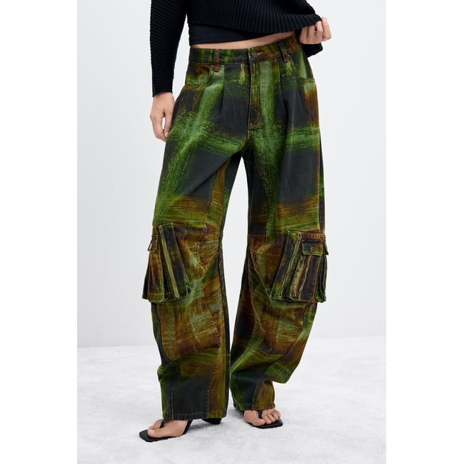 Pantalon cargo 100 % coton M. C. Lacroix vert <span itemprop=