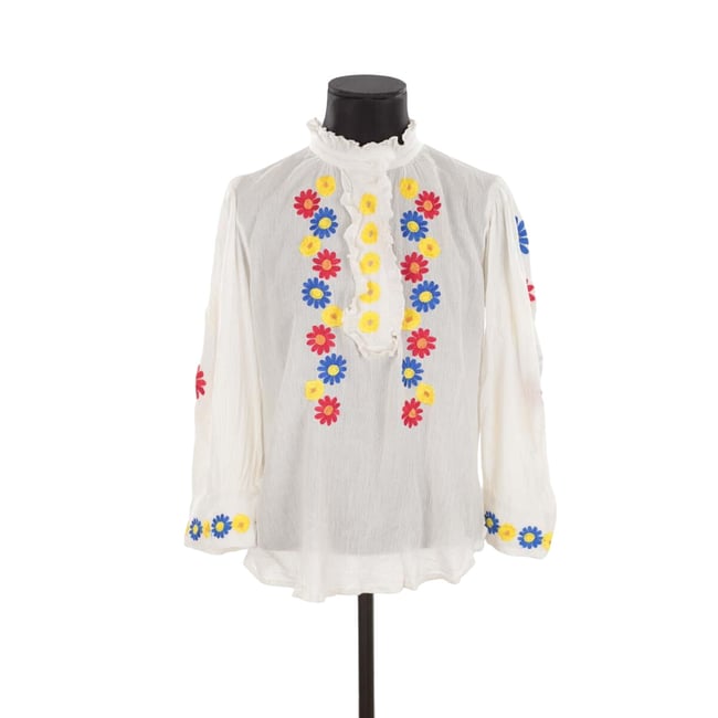 Blouse Large MNG - Taille M - Viscose Beige - Occasion Très Bon état - Style Décontracté