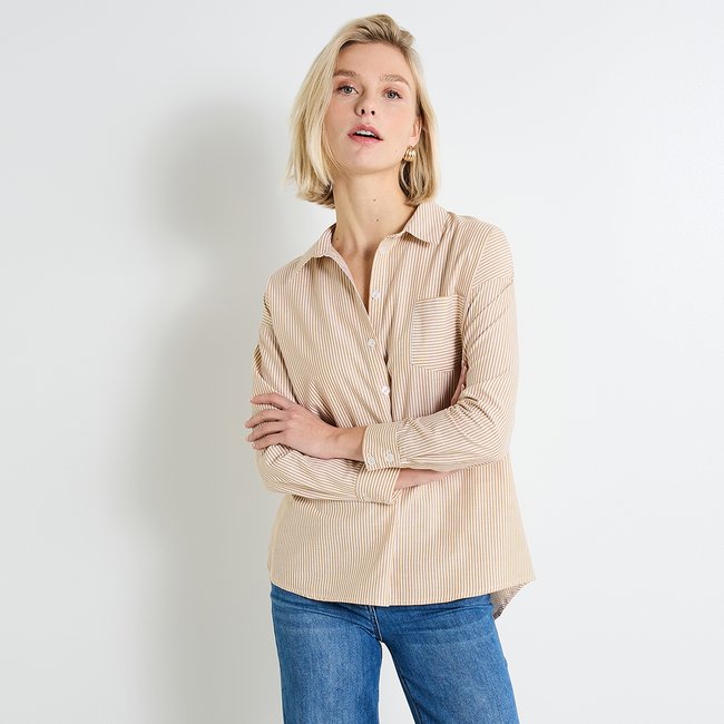 Chemise oversize rayée multicolore rayure <span itemprop=