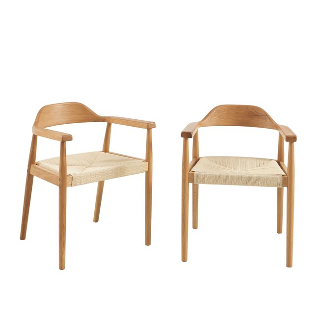 Lot de 2 chaises en chêne et corde MARTIE - SORELH