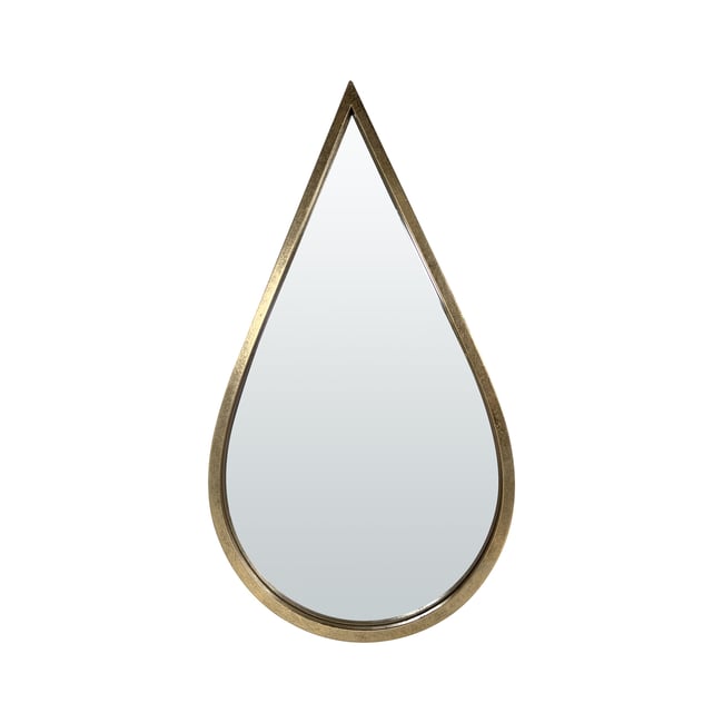 Miroir goutte métal 24.5x44.5cm Couleur or <span itemprop=
