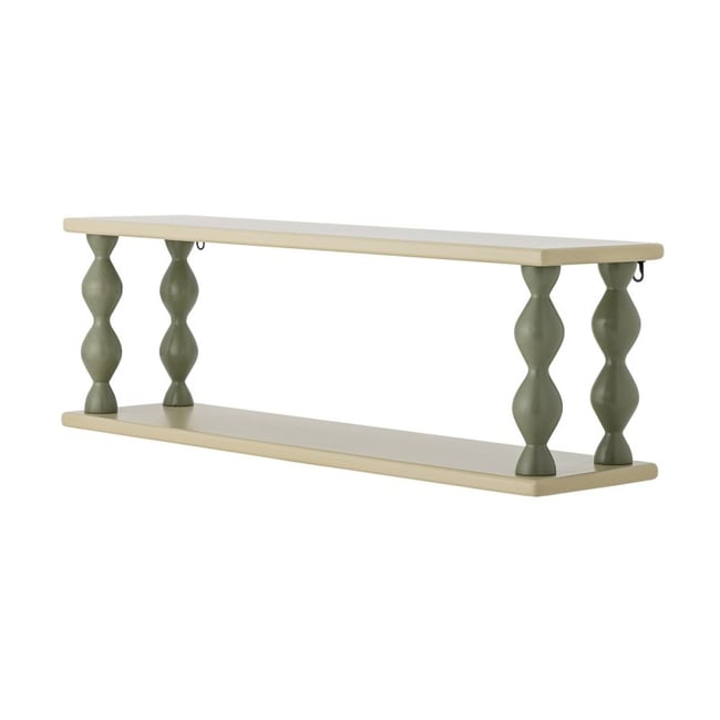Etagère murale décorative bois  BIBIOLA Couleur vert amande <span itemprop=