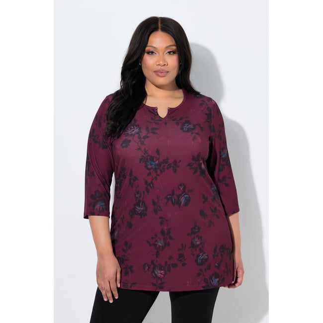 T-shirt long rouge vin foncé <span itemprop=