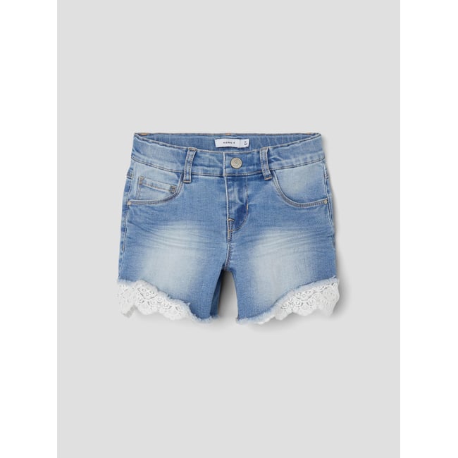 Short medium blue denim <span itemprop=