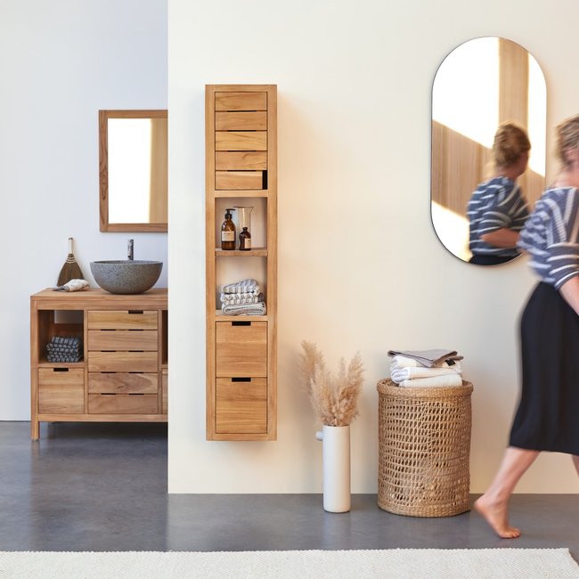 Colonne en teck massif SERENA Couleur naturel <span itemprop=