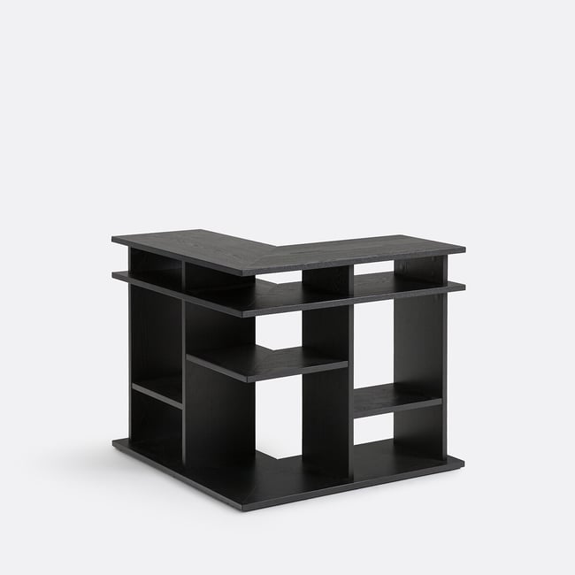 Bibliothèque d'angle, dos de canapé, ABAC  Couleur noir <span itemprop=