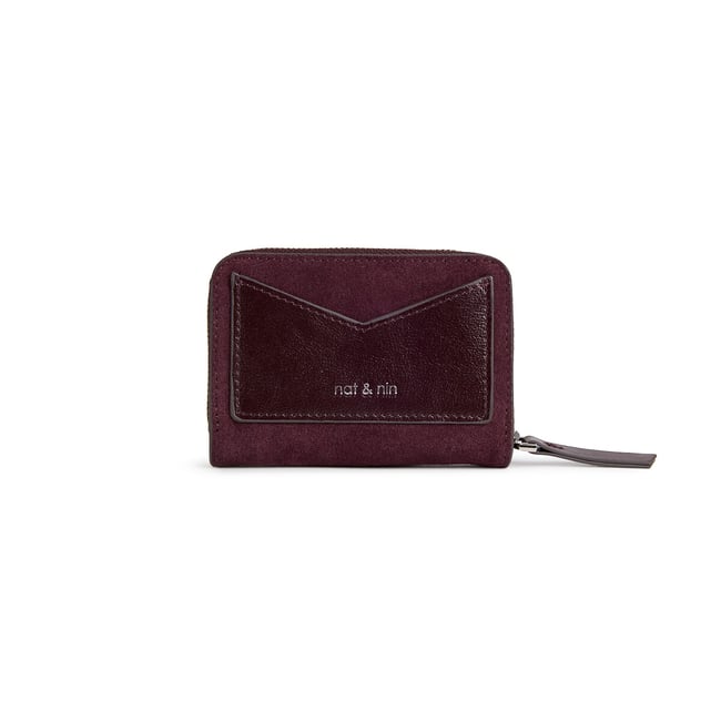 Portemonnaie Pia aus Leder aubergine <span itemprop=