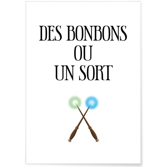 Affiche Des bonbons ou un sort Couleur multicolore <span itemprop=
