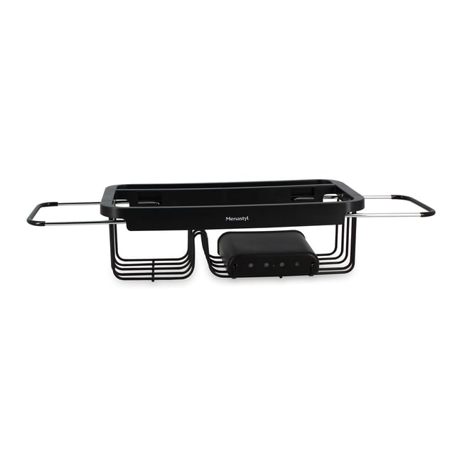 Egouttoir extensible 34,5-48cm en acier inoxydable noir <span itemprop=