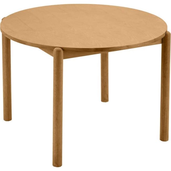 Table à manger ronde en bois OKO Couleur bois naturel <span itemprop=