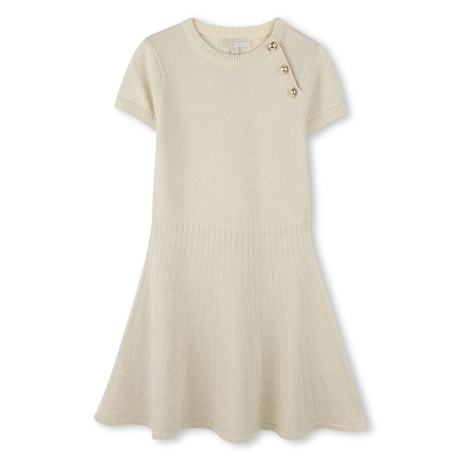 Robe de cérémonie en tricot dore clair <span itemprop=
