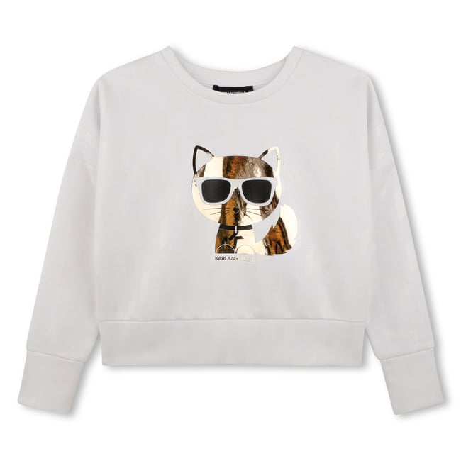 Sweatshirt à manche longue blanc <span itemprop=