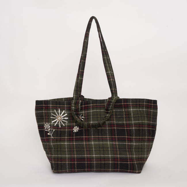 Borsa a sporta a quadri, SIXTINE fantasia quadri PETITE MENDIGOTE