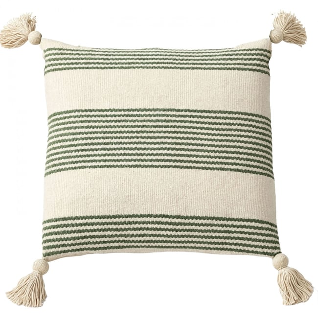 Housse de coussin Helda vert, crème <span itemprop=
