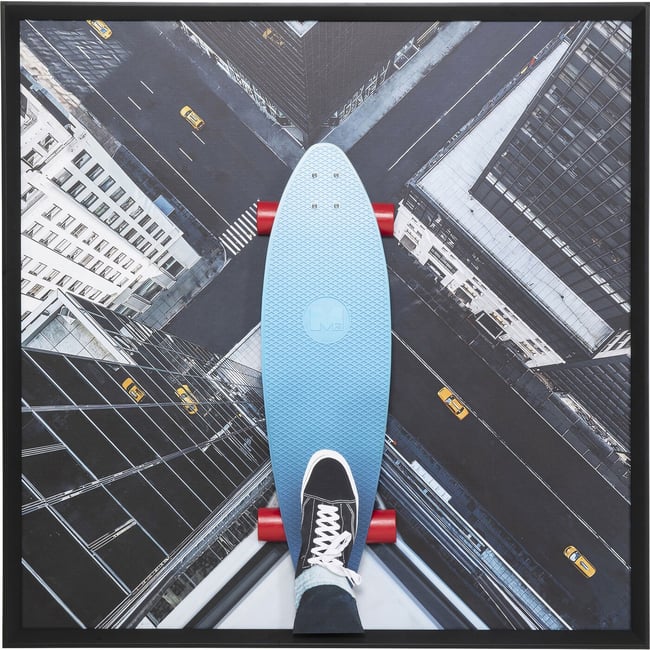 Tableau 3D skater building 149x149cm Couleur multicolore <span itemprop=